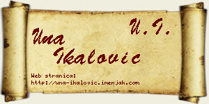 Una Ikalović vizit kartica